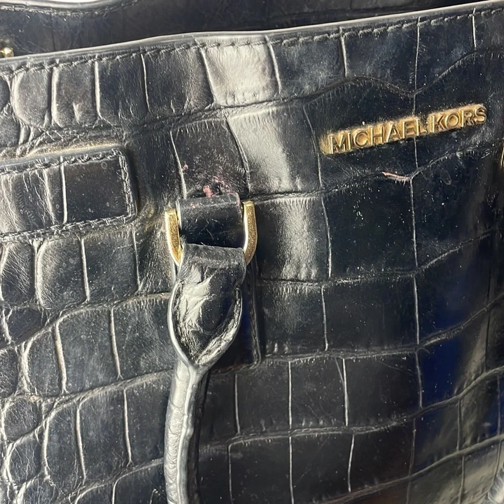 Michael Kors Dillon Large Croc Embossed Satchel